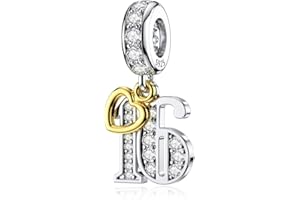 DALARAN Pandora 16 Charm - Sterling Silver 16th Birthday Charm