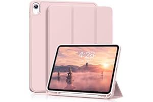 ZKTUYU Case for iPad (A16) 11th Generation 11 inch 2025, iPad 10th Generation Case 10.9 inch 2022, Slim Tti-fold Stand Cover with Pencil Holder, Support Touch ID, Auto Wake/Sleep, Pink