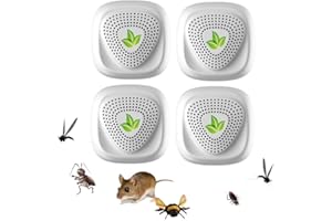 YOUKK Repelente Ultrasónico de Plagas,2024 Nuevo Electrónico Repelente Mosquitos Insectos para Interiores Anti Cucarachas, Moscas,Mosquitos,Ratones,Arañas,100% Inofensivo para Mascotas y Humanos