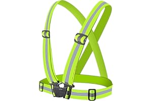 ZNGOU Reflective Vest Adjustable Running Safety Gear High Visibility Safety Vest High Vis Straps High Vis Belt Bike Reflective Belt Night Walking Accessories For Cycling Running Men Women Kids Childern