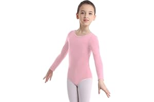 YiZYiF Maillot de Danza Ballet Niñas Maillot Clásico Danza Ballet Maillot Gimnasia Rítmica Leotardo Body Algodón Suave Manga Larga Ropa Práctica Clases Invierno Primavera