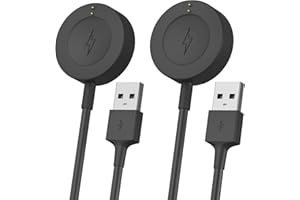 SINOACC 2-pak ładowarka do Fossil Gen 6 Gen 5 Gen 5E Gen 4 Smartwatch kabel do ładowania Emporio Armani, Skagen falster 2, Misfit Vapor 2, Diesel Guard 2.5, Michael Kors, pas startowy 1 m, czarna