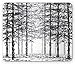 Produktbild SHAQ Forest Mouse Pad Mauspad, Monochrome Nature Sketch Abstract Scribble Style Tall Trees Timberland Grove, Standard Size Rectangle Non-Slip Rubber Mousepad, Black Grey White