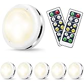 Cadrim Night Lights 6 Pack Under Cabinet Lights Closet Lighting Wardrobe Cupboard Lights with Remote Controls Battery Powered