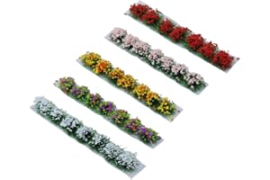 LuLiyLdJ Modelo de mechones de Hierba de Paisaje Mechón de Hierba estática Modelado de Hierba de ferrocarril Arbustos de Flores utilizados para decoración de jardín de Paisaje ferroviario, 35 Piezas