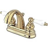 Kingston Brass KB5612PL Restorasyon Lavabo Bataryası, 10 cm Merkezi Montaj, Parlak Pirin&ccedil;