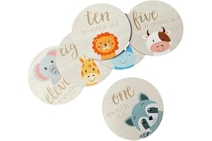 LOVE ART LUX Monatliche Baby Meilensteinkarten - Geburtsankündigungsschild, 13 Meilensteinscheiben aus Holz für das erste Jahr, Foto-Requisiten für Babys, Geschenk für werdende Eltern, Babyparty-Geschenk für