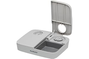 PetSafe 2 Meal Automatic Feeder, Built-in Timers, BPA Free Food Bowl, Suitable for Dry Food,Grey