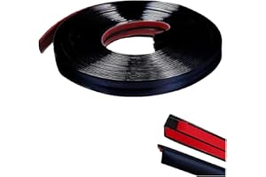 WZERHO Zierleisten Selbstklebend Wandleisten Selbstklebend Chromleiste Spiegelstreifen Kantenschutz Selbstklebend Tischkantenschutz,für Wohnzimmer, Schlafzimmer, Küche, Badezimmer(Schwarz)