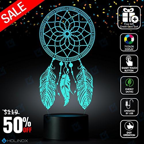 Dreamcatcher Lamp, Decoration lamp, 7 Color Mode, Awesome gifts (MT259)