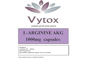 L-Arginine AKG Maximum Strength 1000mg 365 Capsules Energy Faster Recovery. 1 Year Supply. by Vytox