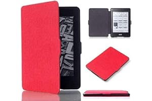 Kepuch Custer Funda para Kindle Paperwhite 1/2/3 2012 2013 2015 2016,Slim Smart Cover Fundas Carcasa Case Protectora de PU-Cuero para Kindle Paperwhite 1/2/3 2012 2013 2015 2016 - Rojo