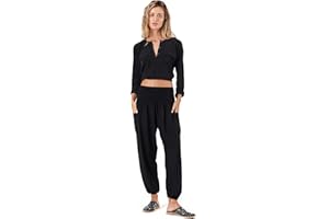 Happy Trunks Harem Pants Women- Hippie Pants for Women – Boho Clothing Bohemian Trousers for Yoga Beach Festival - Casual Loose Lounge Gypsy Pants with Pockets