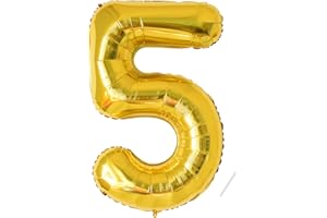 MACLUNAR Ballon d'anniversaire numéro 5 ans | Ballon d'or 3 XXL - Ballon géant en 40" - 101cm Décoration d'anniversaire - Ballon numéro Décoration d'anniversaire .S'envole avec de l'hélium