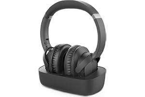 Avantree Ensemble Słuchawki Do Telewizora Słuchawki bezprzewodowe do oglądania telewizji Nadajnik i stacja ładująca Bluetooth 5.0 (cyfrowy optyczny AUX RCA), zestaw słuchawkowy nauszny dla seniorów