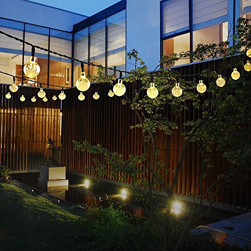 Solarbetriebene Kugel-Lichterkette/ Stimmungsvolle und warmweiße Beleuchtung für Ihren Balkon und Haus, 6 Meter lang, 30 Kugeln - 3
