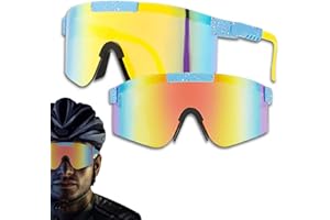 Atuoxing Fahrradbrille, Polarisierte UV400 Schutzbrille Radsportbrille mit Verstellbarem Bügel, Herren Damen Sportbrille, für Outdooraktivitäten Wie Radfahren Laufen Golf Ski im Freien