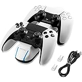 NiTHO Charging Station Compatible with PS5 Dualsense / DualSense Edge Controllers, Snap-Down Charging Station to Recharge 2x 