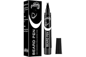 RUBYTINT Beard Dye for Men – Waterproof Formula with 4-Prong Tip – Helps Fill & Shape for a Natural Look Multi-Use Beard Pen Filler (black)