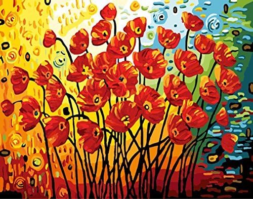 [WOODEN FRAMED] ALB 16 x 20 Paint by Numbers Diy Painting Famous Painting Collection 2 (Happy Flower) by ALB