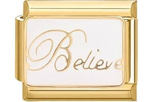 Hoomall Italian Charms Armband Gold Damen 9mm Vergoldet Modular Italian Bracelet Charm Italian Stil Armband Glieder Zubehör DIY Italienische Style Charm Schmuck Mädchen Geschenk