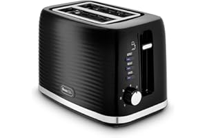 Swan ST19034BLK Wave 2-Slice Toaster, 7 Browning Levels, Defrost, Cancel & Reheat Functions, Removable Crumb Tray, Hidden Cord Storage, Non-Slip Feet, Black