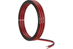 MMOBIEL 16 AWG Elektryczny Przewód Równoległy – 16 Gauge 5m / 16.4ft - Cyna Kabel Miedziany - 2 Żyłowy do Przewodów Samochodowych - Taśmy LED, Przewody Audio/Głośnikowe, Lampy