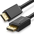 UGREEN DP to DP Cable, Gold Plated Displayport DP to DP Male to Male Cable (DP v1.2) Support 4K Resolution @60Hz with Audio Video for PC Graphic Card to HDTV/Monitor (3M)