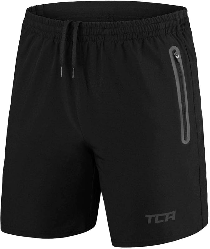 TCA Elite Tech Mens Running Shorts with Zip Pockets, Gym Shorts Men Training Sports Short with Phone Pocket