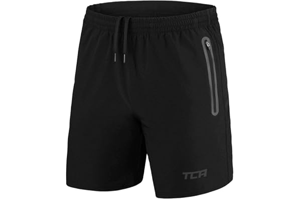 TCA Short Homme Sport - Short Running Homme Léger Elite Tech - Short Sport Homme avec Poches Zippées