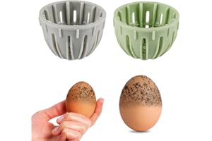 XIHIRCD 2uds Cepillo de Limpieza de Huevos de Silicona, Depurador de Huevos Reutilizable Limpiador para Huevos, Herramienta para Lavadora de Huevos de Cocina con Cerdas Suaves Flexibles (Gris, Verde)