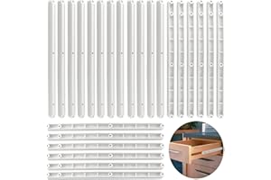 XUHN Corredores De Plastico 12 Pares 298 Mm Rieles Cajones Guías De Gabinete Reemplazo Para Cocina Para Muebles(Blanco)