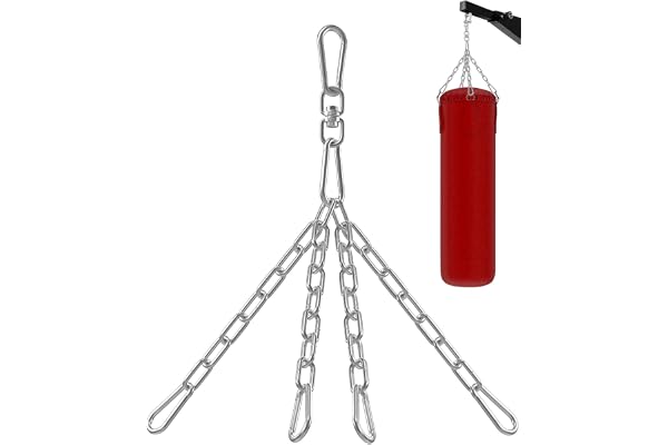 Yes4All Chaîne pour Sac de Frappe avec 4 mousquetons – Chaîne de Suspension pour Sac de Boxe – Acier Inoxydable Robuste, Rotation à 360 degrés, Support pivotant jusqu'à 68 kg