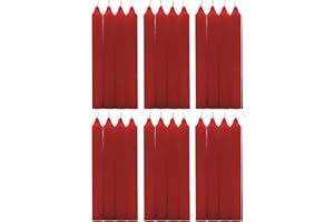 H Hansel Home -Lot de 24 Bougies de chandelier,Hauteur 17,5 cm, Ø1,8 cm,couleur rouge