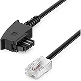 deleyCON 6m (19.69 ft.) Router Cable TAE-F on RJ45 (8P2C) Connecting Cables Compatible with DSL ADSL VDSL Fritzbox Internet Router to Telephone Socket TAE - Black
