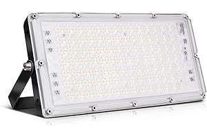 Ankishi 100W LED Floodlight, IP65 Waterproof Security Lights, Super Bright Lights LED 10000LM Outdoor Light, 3000K Warm White Outside Light Wall Light for Garden, Patio, Backyard, Front Yard, Garage