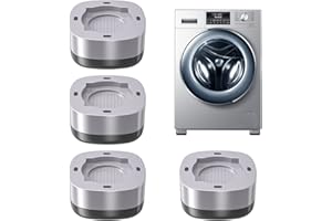 DSPLOPK Anti-Vibration Mat Washing Machine, Pack of 4 Vibration Dampers, Washing Machine Foot Pads, Anti-Slip Vibration Damper Pads, Foot Pads for Non-Slip and Noise Reducing (Grey 4cm)