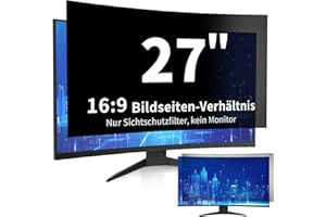 ‎DEJIMAX DEJIMAX Blickschutzfolie für 27 Zoll Monitore (16:9 Breitbild) Antispion-Schutz mit Seitensichtblocker & UV-Filter HD-Klar Privacy Screen Protector Einfach anzubringen & Kratzfest