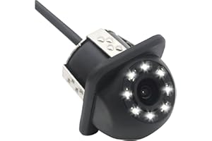 SOUND WAY Sound-way Telecamera Retromarcia per Auto CCD, Telecamera Posteriore Inclinata da Incasso, Led Infrarossi per Visione Notturna, Ampio Angolo di Visione 170°, IP68