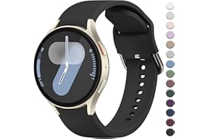 WANME Straps Compatible with Samsung Galaxy Watch 7/6/5/4 Strap 40mm 44mm,20mm Adjustable Original Style Silicone Sport Replacement for Samsung Galaxy Watch 7/6/5/4 Women Men (Black)
