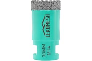 Diamond Tile Core Drill Bit - 30mm Tile Hole Saw Cutter for Porcelain Ceramic Granite Marble Stone, LEKOMESH, M14 Thread