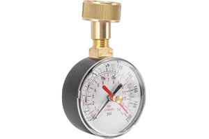 Focket Wasserdruckmessgerät, 0 Bis 200 PSI, 14 Bar, Universelles Wasserdruckmessgerät mit 3/4-Zoll-Gartenschlauchgewinde, Aluminiumlegierungs-Schlauch-Latzmesser, Wasserdruckmessgerät