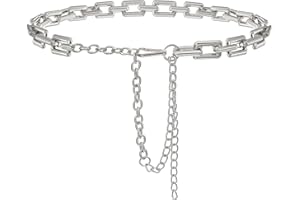Liutufy Punk Chunky Waist Chain Belt for Women with Square Metal Design