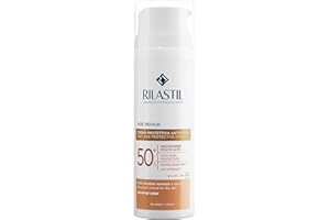 Rilastil Age Repair Crema SPF50+, Emulsione Cremosa Viso, Crema Solare Viso Colore universale, Resistente all'Acqua, per Pelle Sensibile, Confezione da 50ml