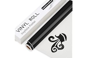 IModeur Negro Vinilo Permanente Rollo, 30,5 cm x 244 cm de Vinilo Adhesivo Negro Brillante, para Cricut, Silhouette Cameo y la mayoría de las máquinas de corte