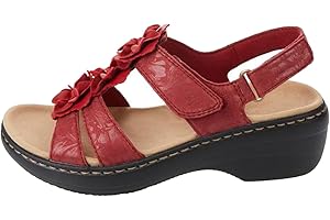 Susenstone 2024 Sandales Femmes été Sandales De Marche Femme Confortable Orthopédique Confortables Plateforme Chaussures Antidérapantes Respirantes Bohême Bout Ouvert Sandales avec Talon Bloc