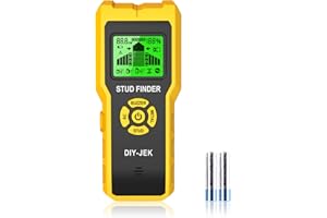 DIY-JEK Stud Finder Wall Scanner Sensor - Upgraded 6 in 1 Electronic Metal Detector with LCD Display & Audio Alarm for Wood AC Live Wire Metal Detection, Joist Pipe, Copper Tube Tester