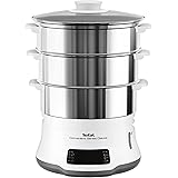 Tefal VC502D10 Convenient Deluxe Vaporiera elettrica, 8 Programmi, Touch screen, 3 Livelli, Acciaio Inox