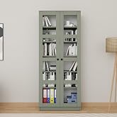 Lucas Glass Lid Showcase - Buffet - Bookcase and Multi-Purpose Cabinet (ADJUSTABLE SHELF) - Green