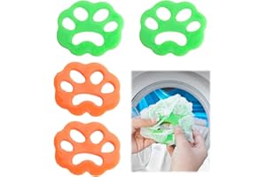 Numlot Épilateur pour Poils d'animaux,4 Pièces Anti-Poil de Machine à Laver, Réutilisable, pour Enlever Les Poils, Boule Anti Poil de Nettoyage, Attrape Fourrure Collant, pour Vêtements, Literie